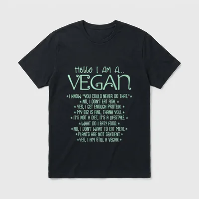 I Am A Vegan T-Shirt – Classic T-Shirt in Black