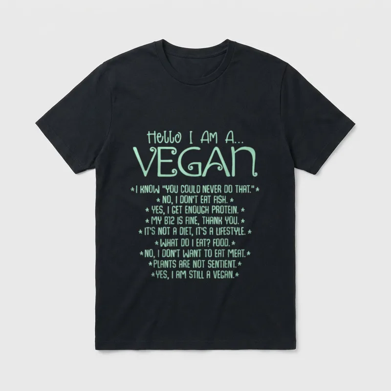 I Am A Vegan T-Shirt – Classic T-Shirt in Black