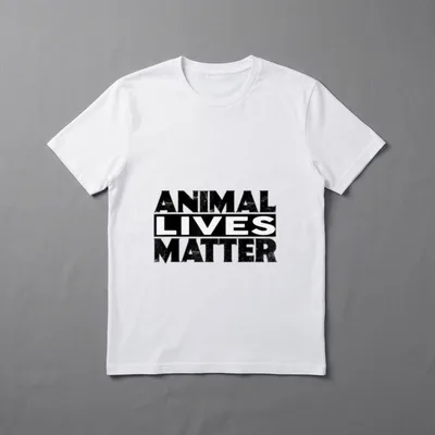 ANIMAL LIVES MATTER ANIMAL T-Shirt – Three lines of bold black text reading ANIMAL LIVES MATTER – Classic T-Shirt in Black