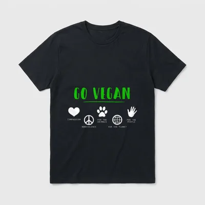 Vegan Cute Go Vegan T-Shirt – Classic T-Shirt in Black