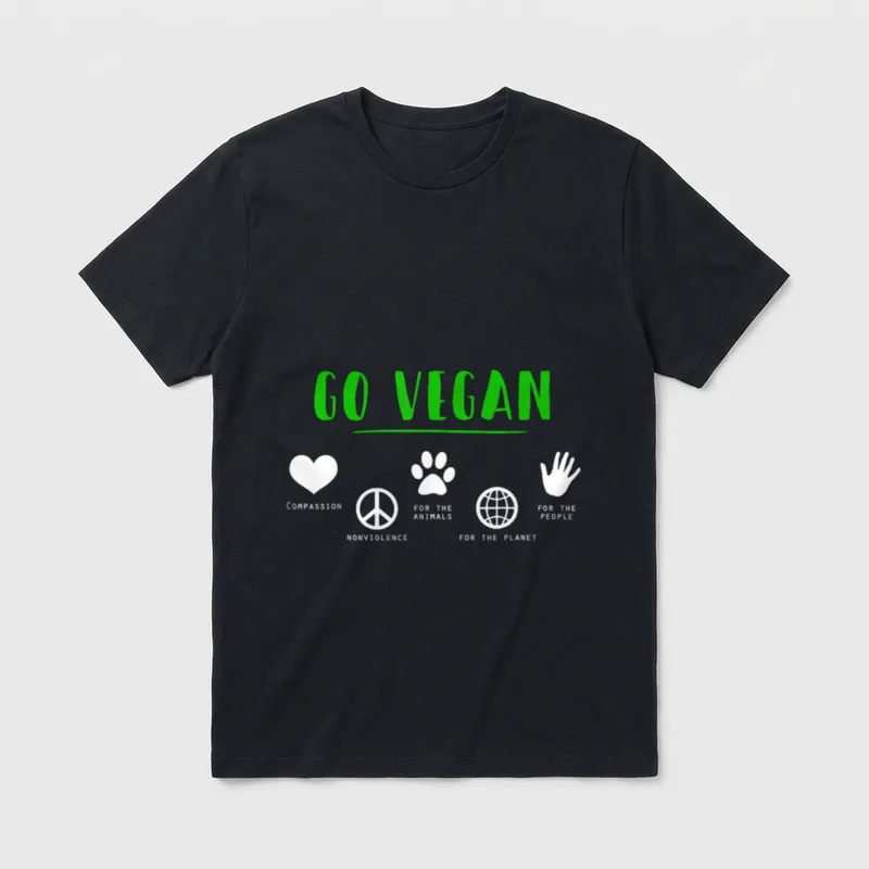 Vegan Cute Go Vegan T-Shirt – Classic T-Shirt in Black