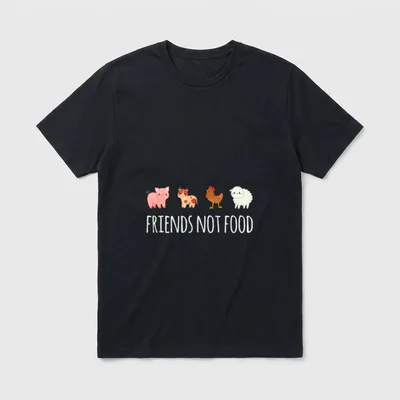 Friends Not Food Vegetarian T-Shirt – Classic T-Shirt in Black