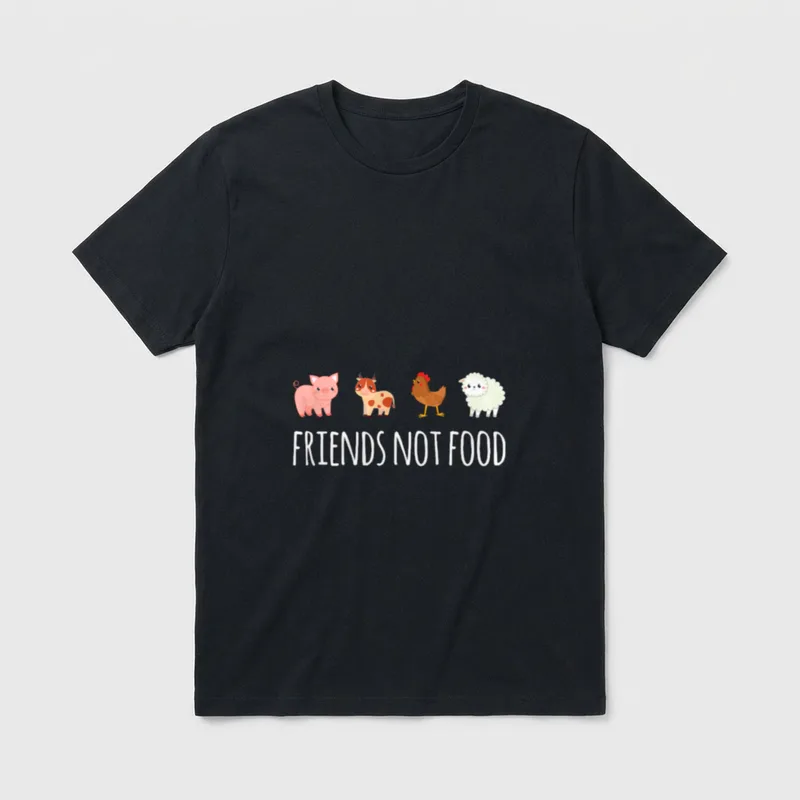 Friends Not Food Vegetarian T-Shirt – Classic T-Shirt in Black