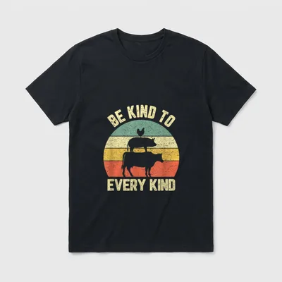 Be Kind To Every Kind Vegetarian T-Shirt – Classic T-Shirt in Black