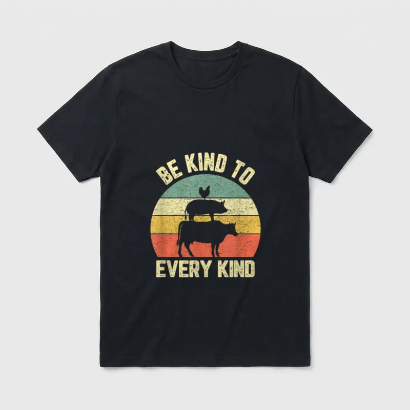 Be Kind To Every Kind Vegetarian T-Shirt – Classic T-Shirt in Black