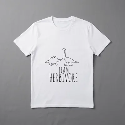 Team herbivore vegan T-Shirt – Line drawing of two dinosaurs above the text TEAM HERBIVORE – Classic T-Shirt in Black