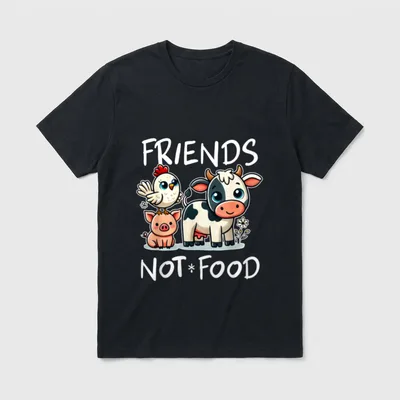 Friends Not Food Funny T-Shirt – Classic T-Shirt in Black