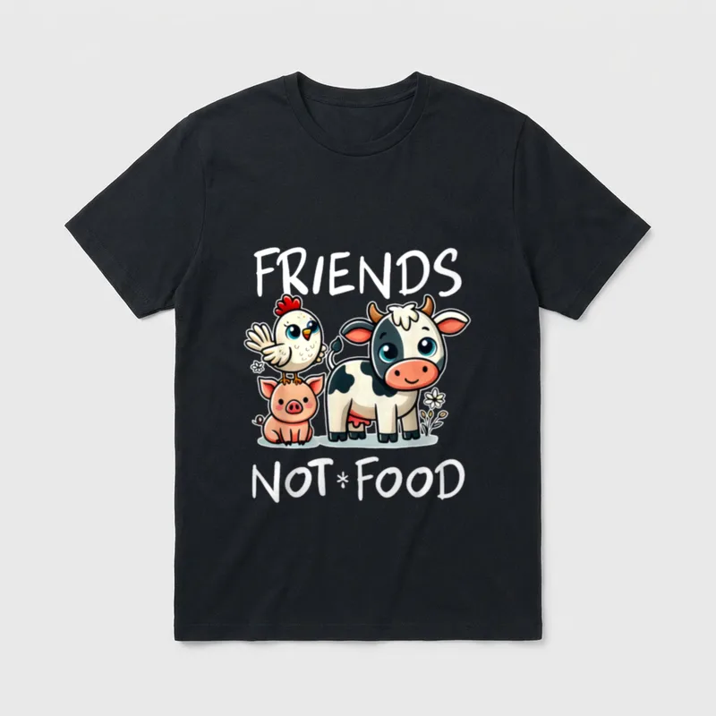 Friends Not Food Funny T-Shirt – Classic T-Shirt in Black