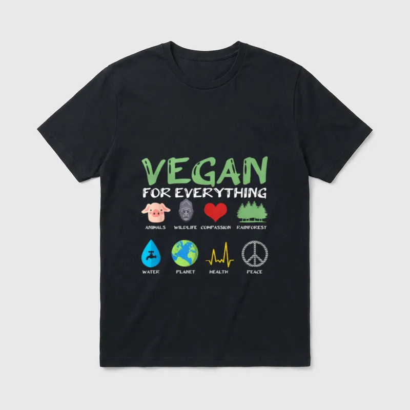 Vegan for Everything Animals T-Shirt – Classic T-Shirt in Black