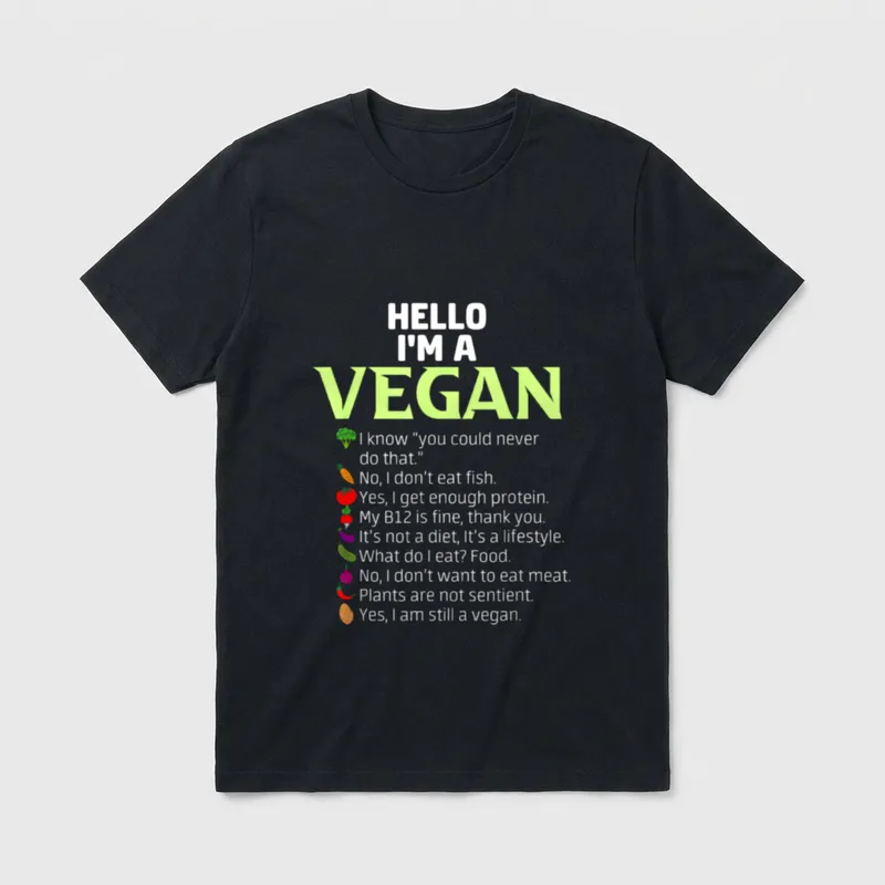 Funny Pro Vegan Checklist Vegan T-Shirt – Classic T-Shirt in Black