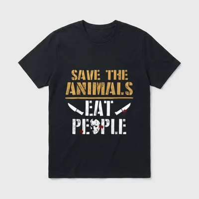 Save The Animals Eat T-Shirt – Classic T-Shirt in Black