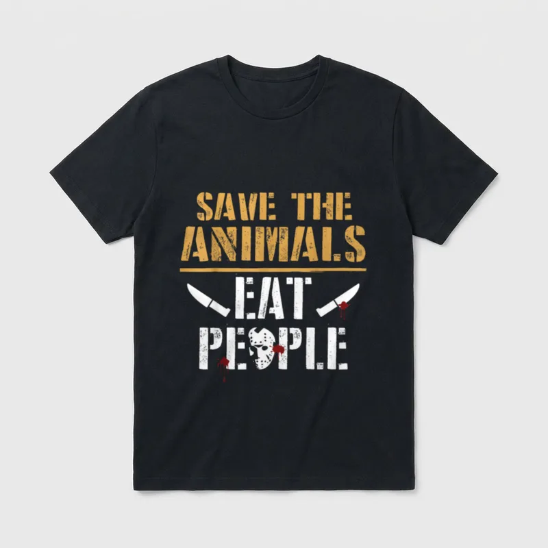 Save The Animals Eat T-Shirt – Classic T-Shirt in Black