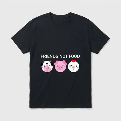 Animals Are Friends Not Food Vegan T-Shirt – Classic T-Shirt in Black