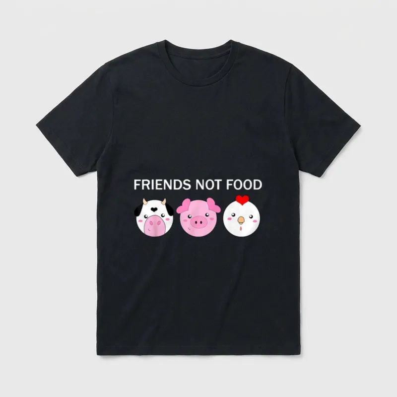 Animals Are Friends Not Food Vegan T-Shirt – Classic T-Shirt in Black