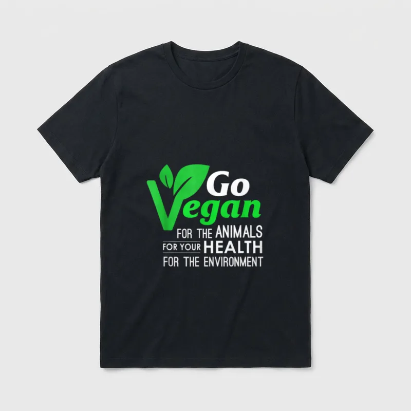 Go Vegan Healthy Clean Plant T-Shirt – Classic T-Shirt in Black