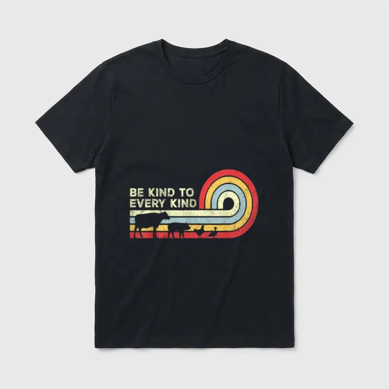 Vegan Vegetarian Retro Lightweight T-Shirt – Classic T-Shirt in Black