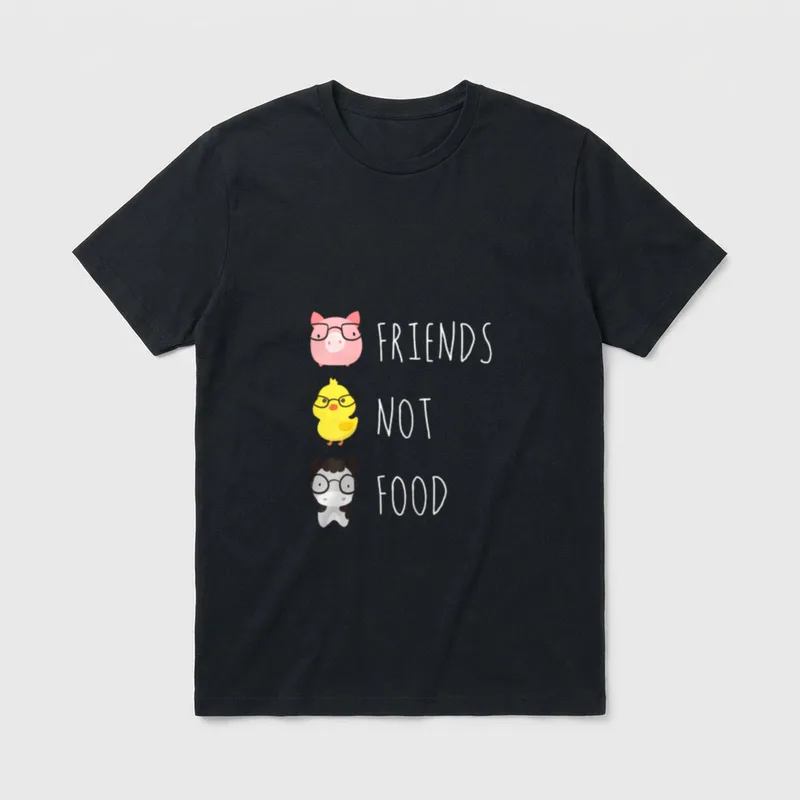 Animals Are Friends Not Food Lifestyle T-Shirt – Classic T-Shirt in Black