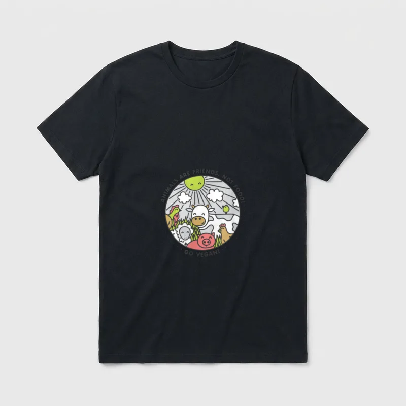 Animals Are Friends Not Food Nice T-Shirt – Classic T-Shirt in Black