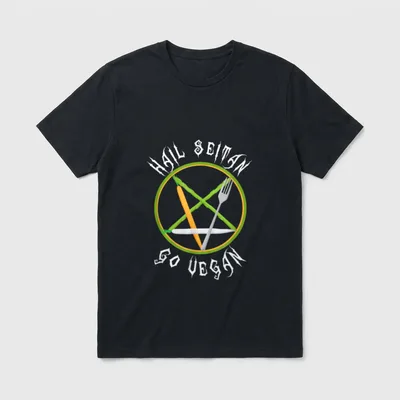 Hail Seitan Go Vegan Animal Rights Shirts T-Shirt – Classic T-Shirt in Black