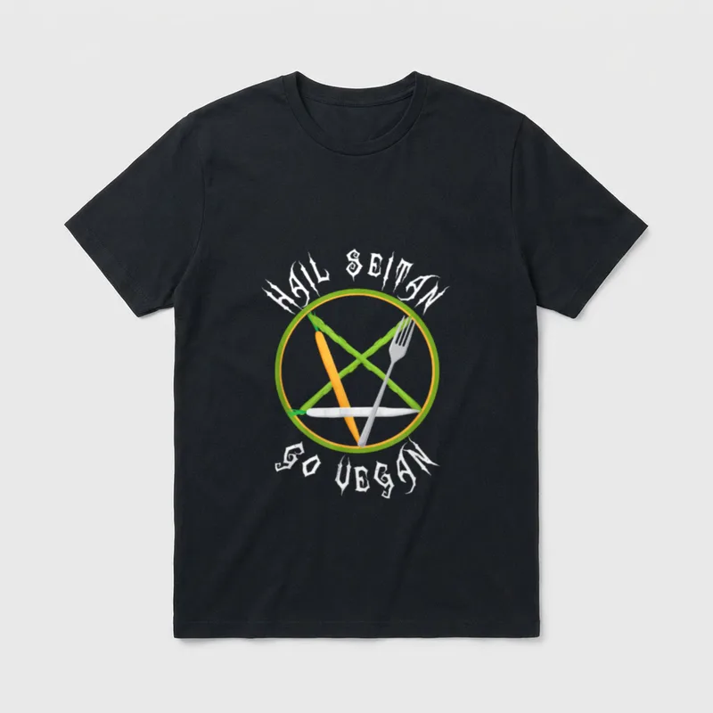 Hail Seitan Go Vegan Animal Rights Shirts T-Shirt – Classic T-Shirt in Black