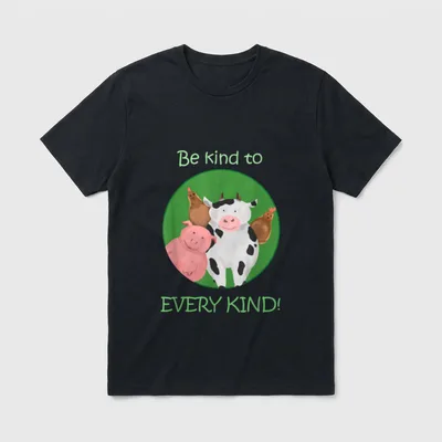 Be Kind to Every Vegan Kindness T-Shirt – Classic T-Shirt in Black