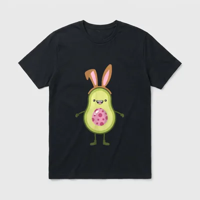 Avocado Easter Bunny Vegan T-Shirt – Classic T-Shirt in Black