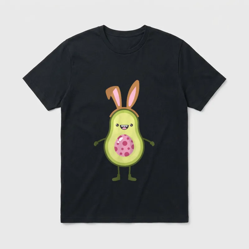 Avocado Easter Bunny Vegan T-Shirt – Classic T-Shirt in Black