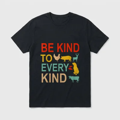Be Kind To Every Kind Retro T-Shirt – Classic T-Shirt in Black