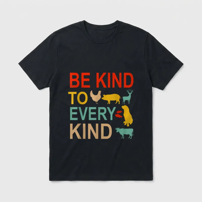 Be Kind To Every Kind Retro T-Shirt – Classic T-Shirt in Black
