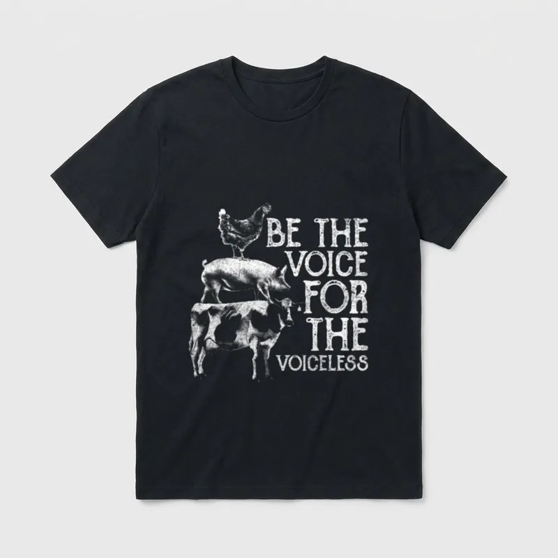 Be the Voice of Voiceless Vegan T-Shirt – Classic T-Shirt in Black