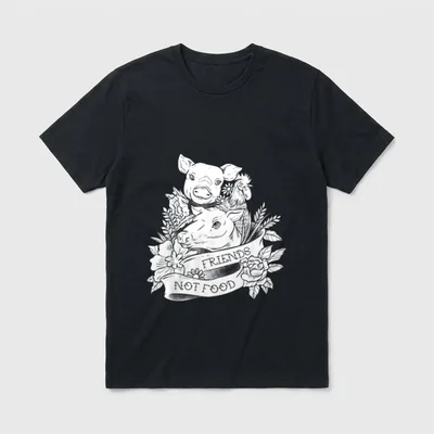 Vegan Friends Not Food Animal Rights Shirts T-Shirt – Classic T-Shirt in Black