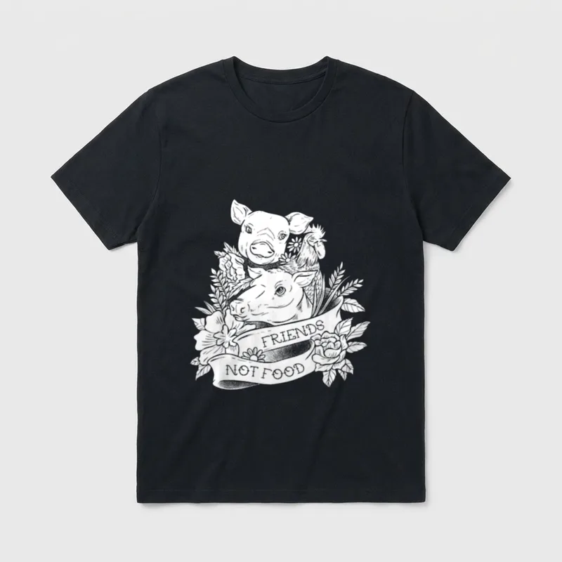 Vegan Friends Not Food Animal Rights Shirts T-Shirt – Classic T-Shirt in Black