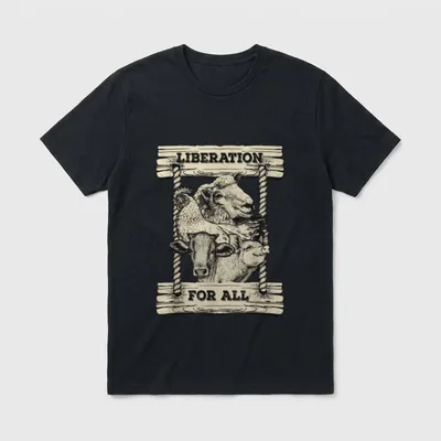 Liberation for All Vegan Animal T-Shirt – Classic T-Shirt in Black