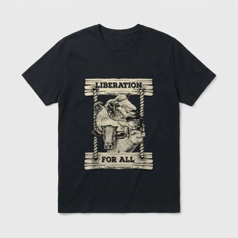 Liberation for All Vegan Animal T-Shirt – Classic T-Shirt in Black