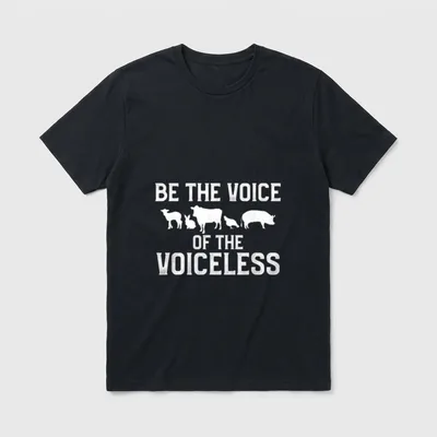 Voice for Voiceless Animal Rights Vegan T-Shirt – Classic T-Shirt in Black