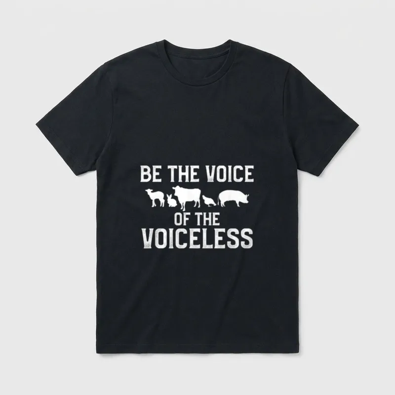 Voice for Voiceless Animal Rights Vegan T-Shirt – Classic T-Shirt in Black