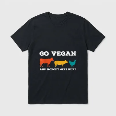 Go Vegan and Nobody Gets T-Shirt – Classic T-Shirt in Black