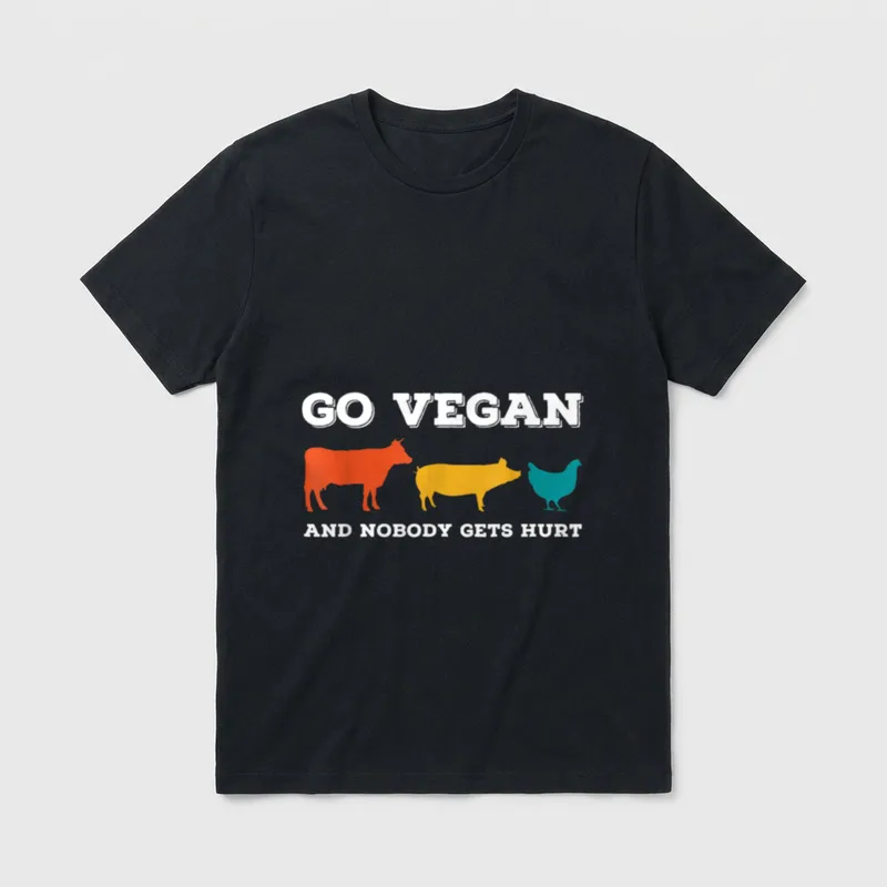 Go Vegan and Nobody Gets T-Shirt – Classic T-Shirt in Black