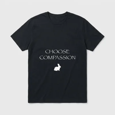 Choose Compassion Vegan Rabbit T-Shirt – Classic T-Shirt in Black