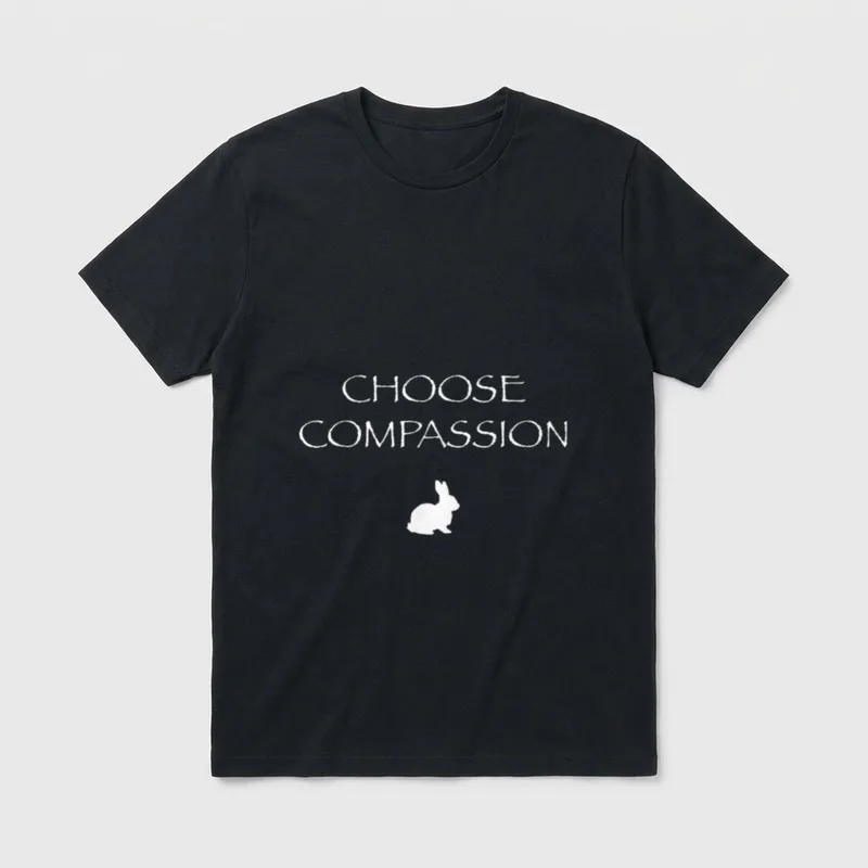 Choose Compassion Vegan Rabbit T-Shirt – Classic T-Shirt in Black