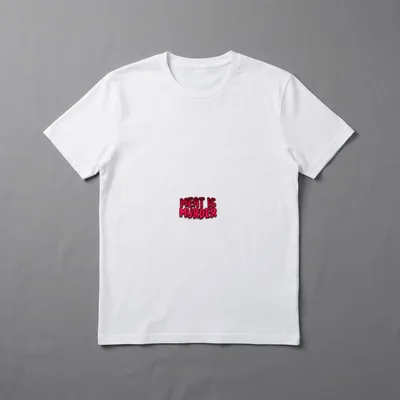 Meat is Murder Bold T-Shirt – Red bold text reading Meat is Murder on a grey background – Classic T-Shirt in Black