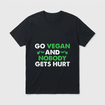 Go Vegan And Nobody Animal Rights Shirts T-Shirt – Classic T-Shirt in Black