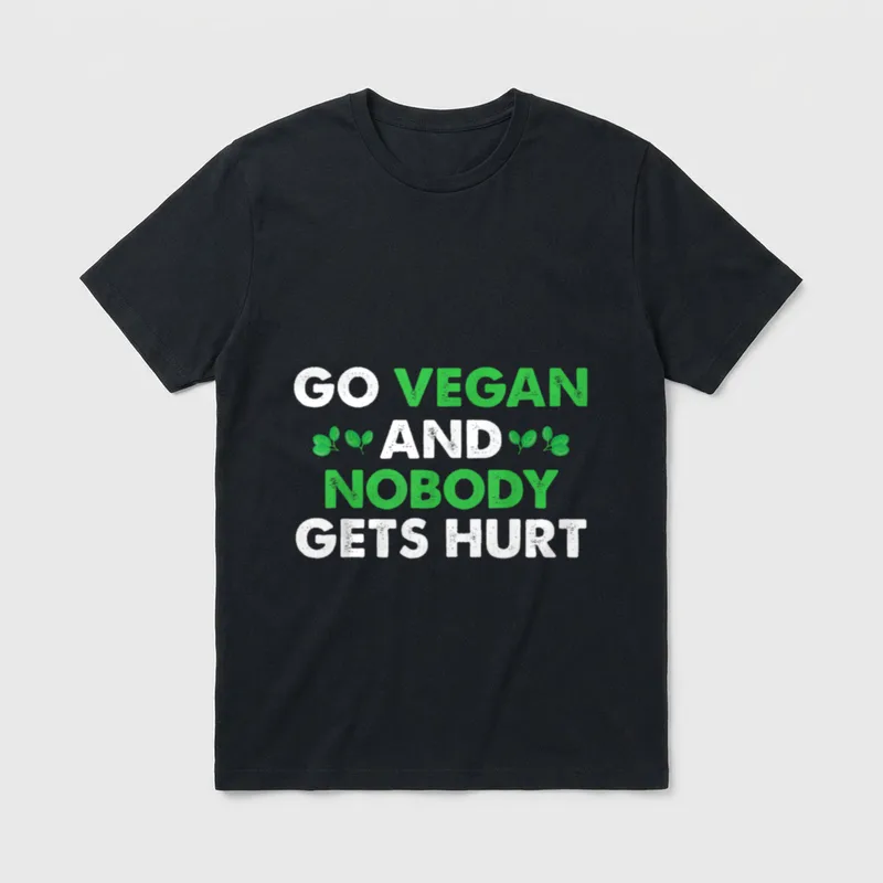 Go Vegan And Nobody Animal Rights Shirts T-Shirt – Classic T-Shirt in Black