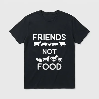 Friends Not Food Animal T-Shirt – Classic T-Shirt in Black