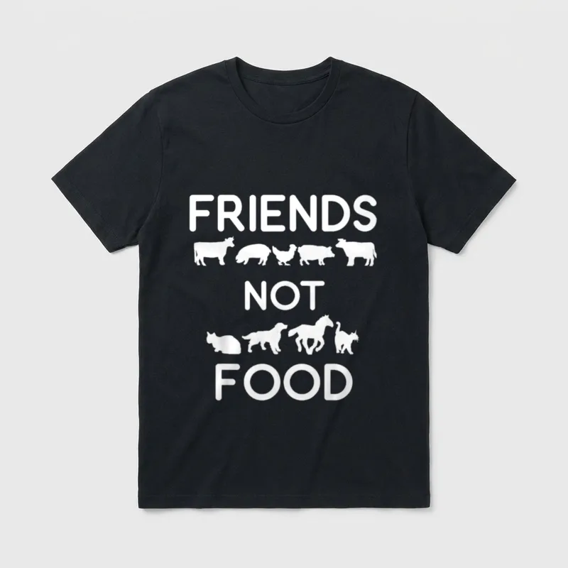 Friends Not Food Animal T-Shirt – Classic T-Shirt in Black