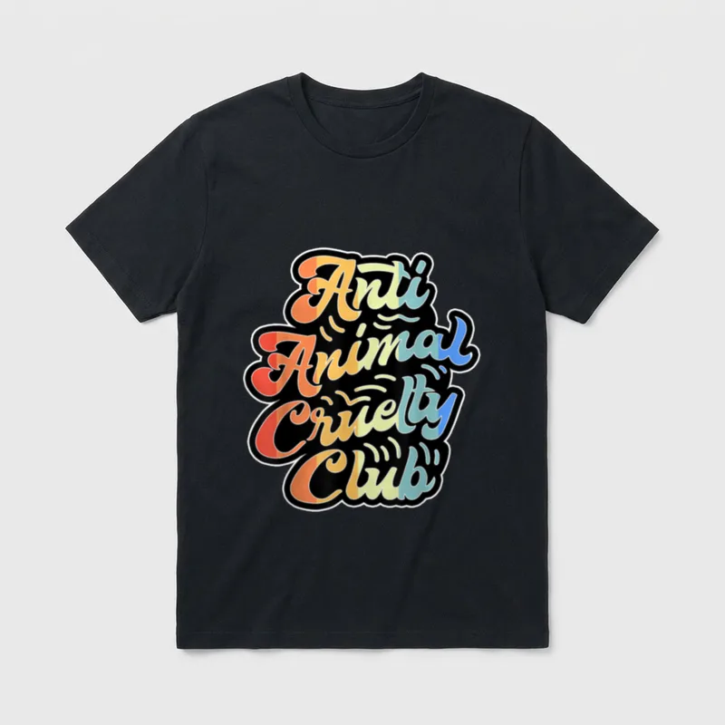 Anti Animal Cruelty Club Veganism T-Shirt – Classic T-Shirt in Black