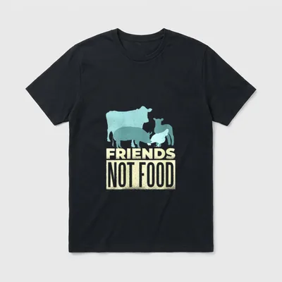 FRIENDS NOT FOOD Veggie T-Shirt – Classic T-Shirt in Black