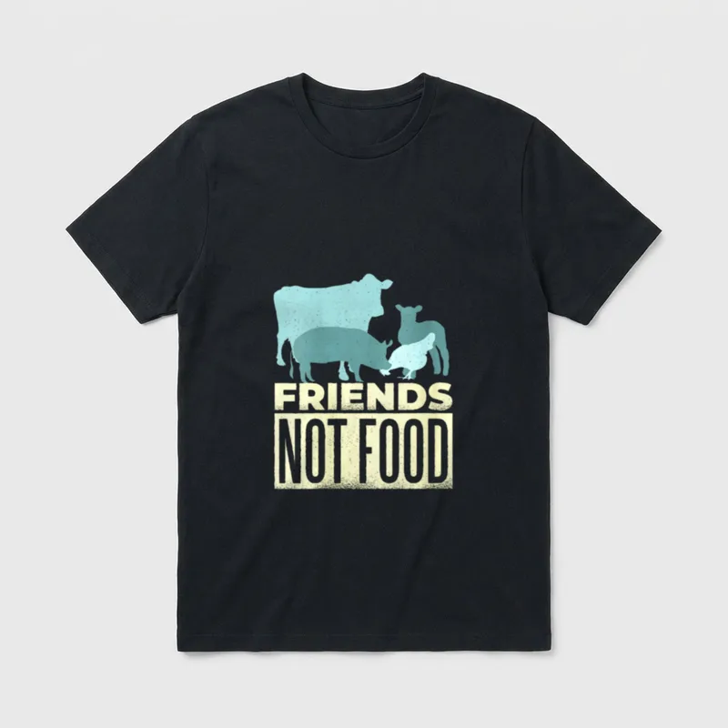 FRIENDS NOT FOOD Veggie T-Shirt – Classic T-Shirt in Black