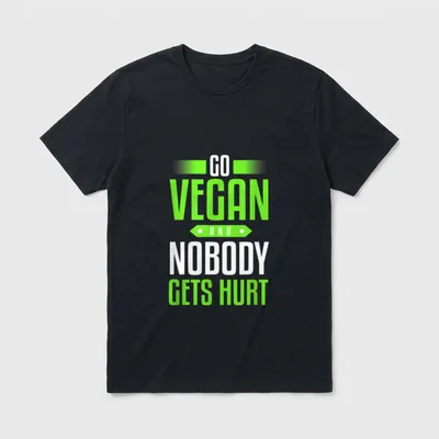 Go Vegan and Nobody Gets Lightweight T-Shirt – Classic T-Shirt in Black