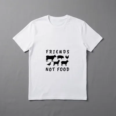 Friends Not Food Vegetarian Vegan T-Shirt – Classic T-Shirt in Black